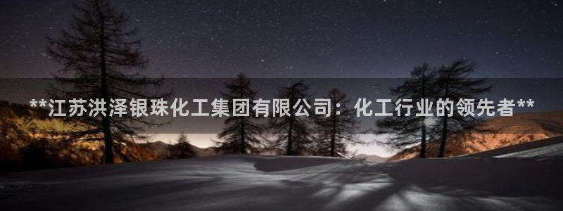 球盟会网页登录入口：**江苏洪泽银珠化工集团有限公司：化工行